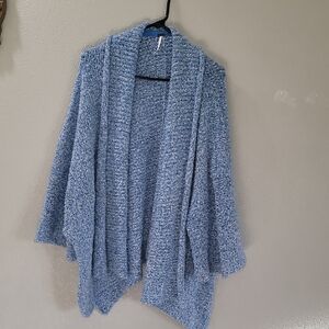 Free People Blue Shrug Sweater with Cozy Knit